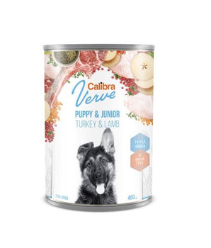 Calibra Dog Verve GF Puppy & Junior Turkey & Lamb Canned Food 6x400g