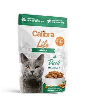 Calibra Cat Life Adult Duck Wet Food Pouch 28x85g