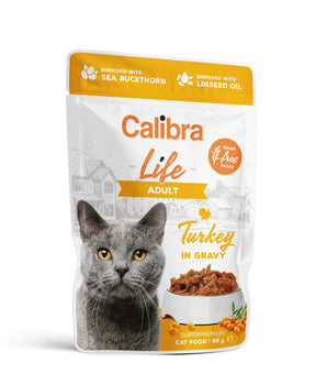 Calibra Cat Life Adult Turkey Wet Food Pouch 28x85g