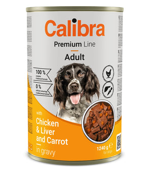 Calibra Dog Premium Line Chicken & Liver in Gravy Canned Food 12x1240g