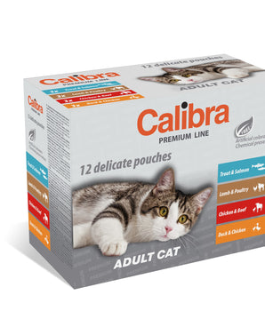 Calibra Cat Premium Adult Wet Food Pouch Multipack 12x100g