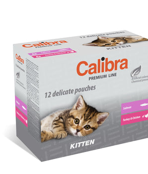 Calibra Cat Premium Kitten Wet Food Pouch Multipack 12x100g